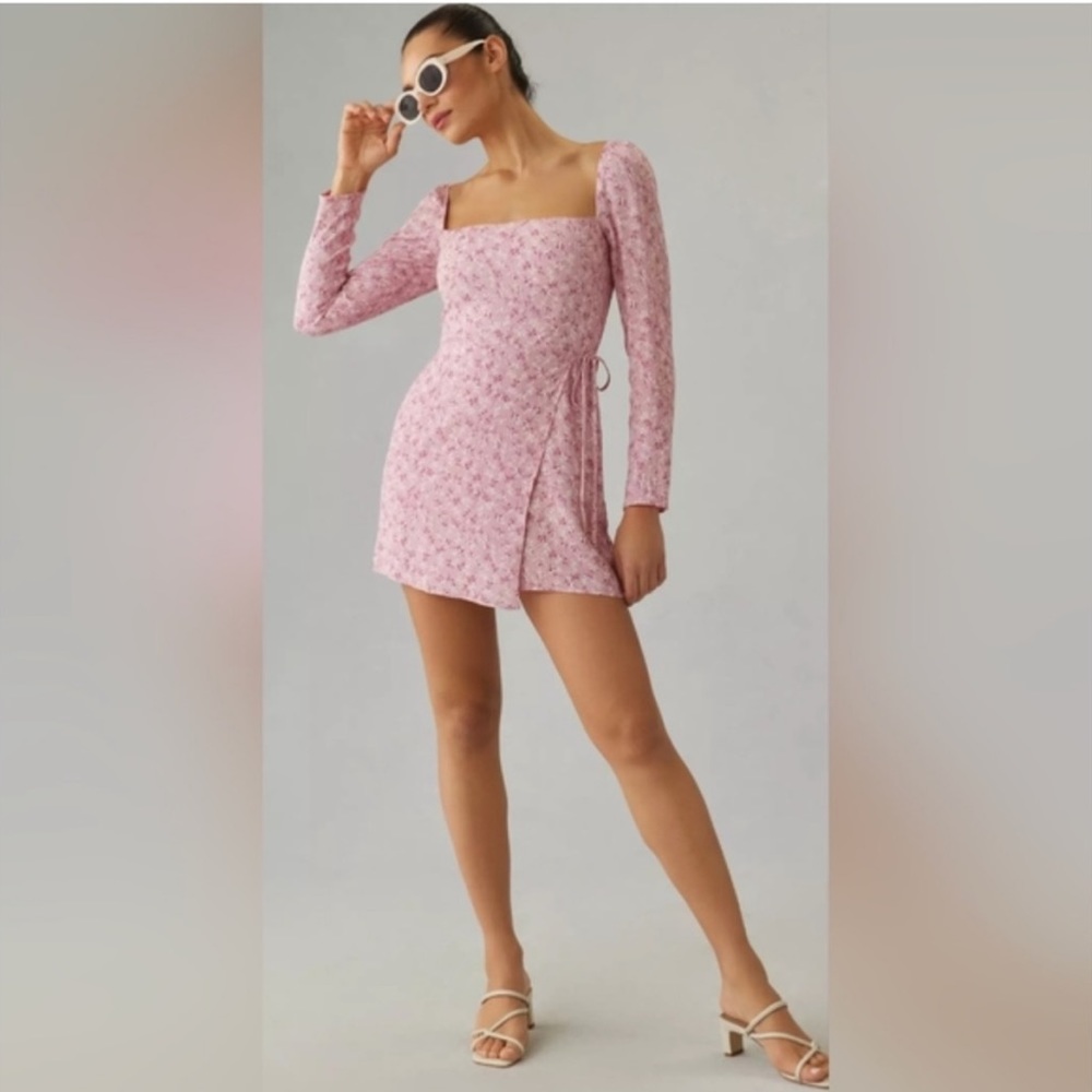 NEW Reformation Rosalie Floral Pink Dress Size 2